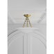 AERIN Mollino LED 16 inch Hand-Rubbed Antique Brass Semi-Flush Mount Ceiling Light