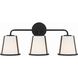Fulton Bath Vanity Light Wall Light in Black, White