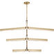 Kelly by Kelly Wearstler Linea LED 56 inch Hand Rubbed Antique Brass Three Tier Chandelier Ceiling Light