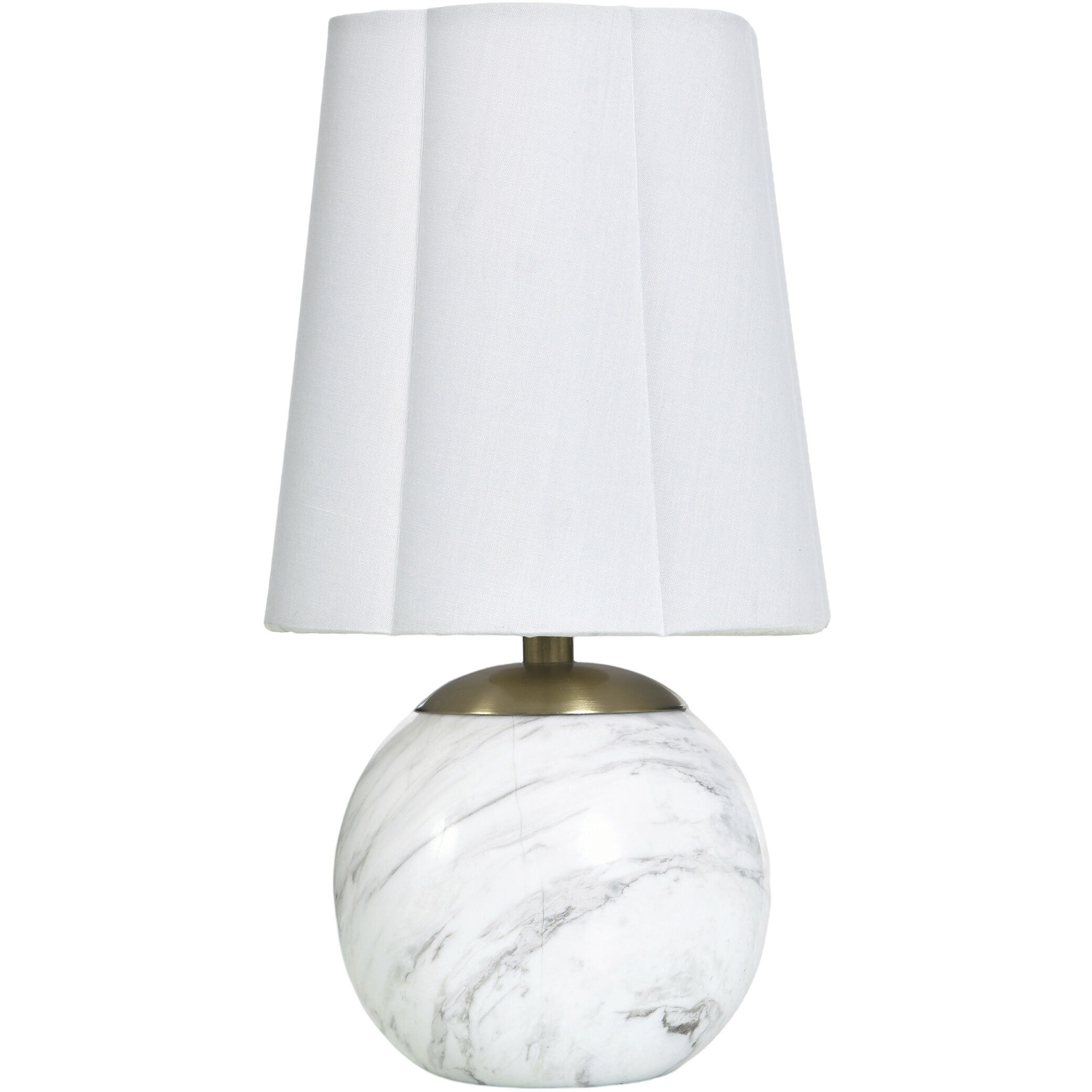 Rosalind 12 inch 40 watt Polished Brass and White Marble Table Lamp Portable Light