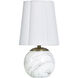 Rosalind 12 inch 40 watt Polished Brass and White Marble Table Lamp Portable Light