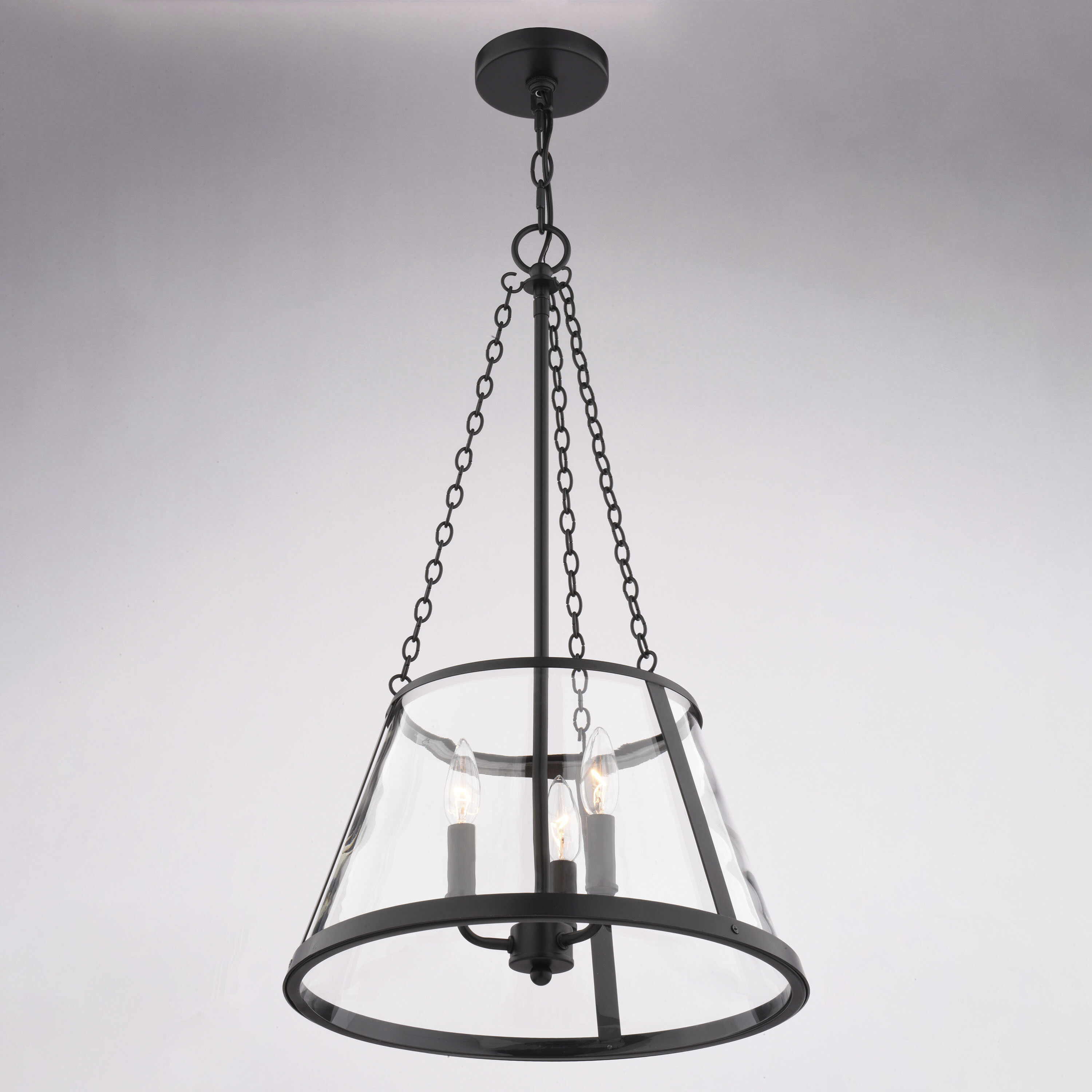 Rochester 3 Light 16.25 inch Matte Black Pendant Ceiling Light