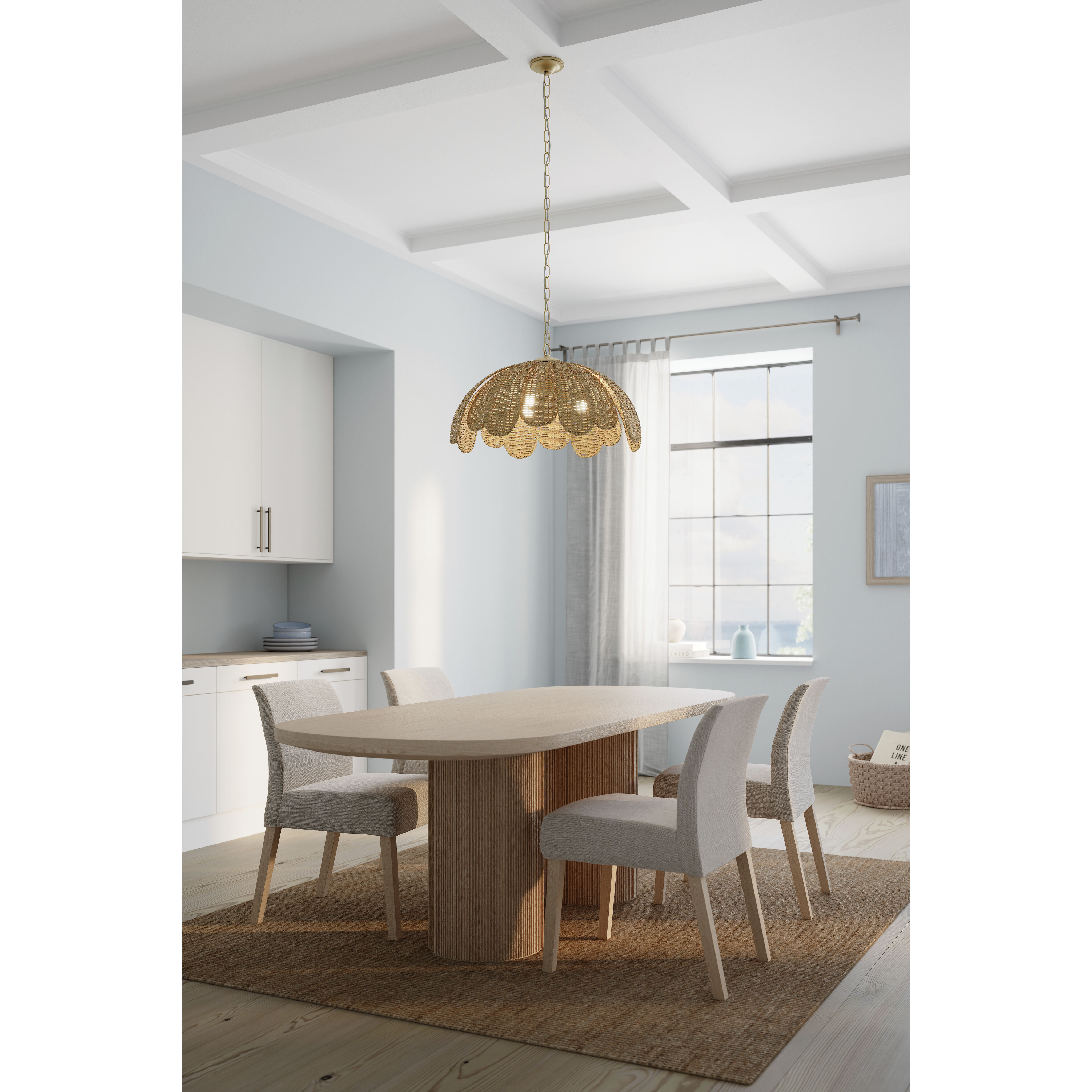 Covea 3 Light 30 inch Legacy Brass Pendant Ceiling Light