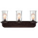 Thornton 3 Light 25 inch Aged Bronze Brushed Vanity Light Wall Light