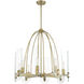 Bergen Beach 8 Light 28 inch Brushed Gold Chandelier Ceiling Light