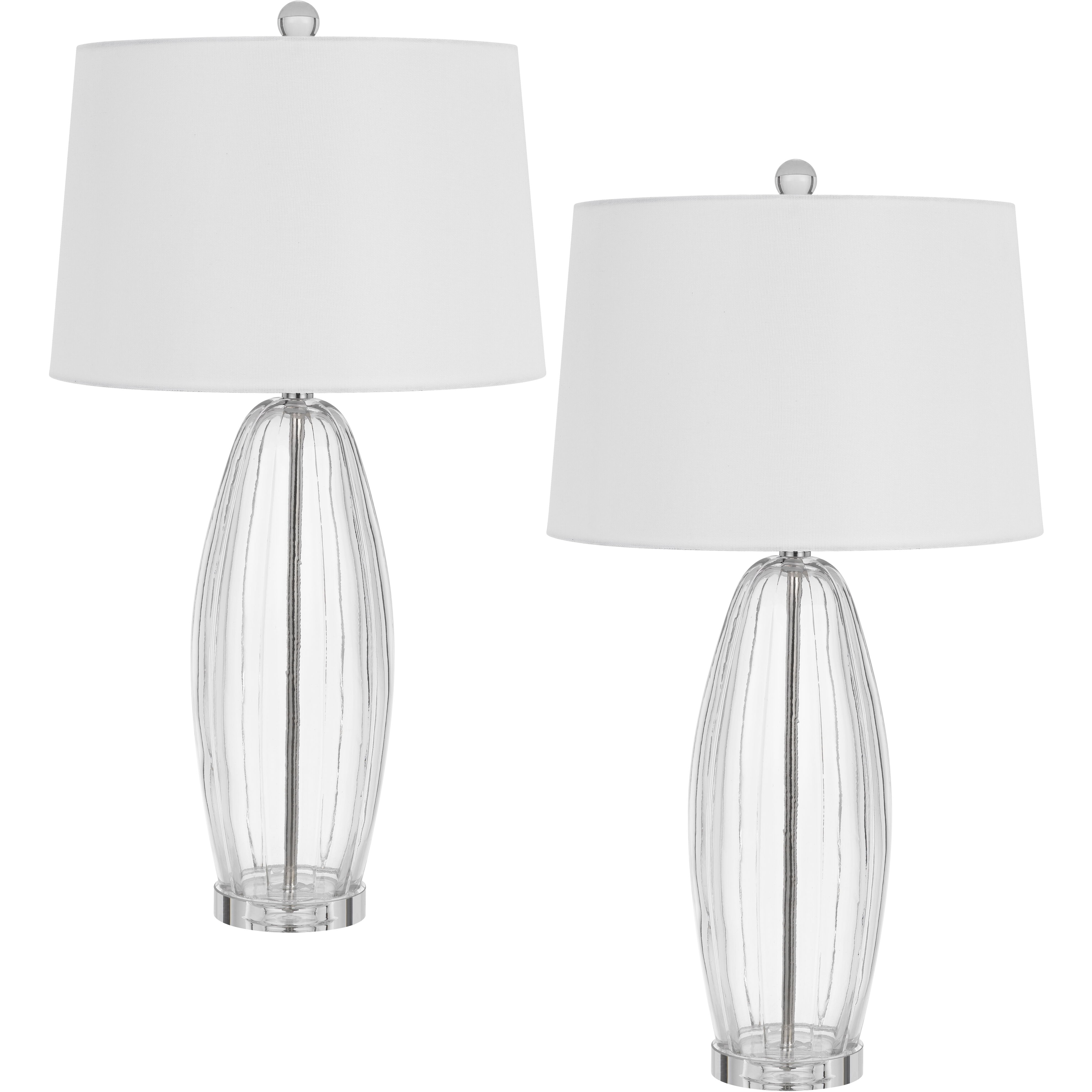 Raisio 30 inch 150.00 watt Clear Glass Table Lamp Portable Light, Bullet Shaped