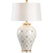 Shayla Copas 33 inch 100.00 watt White Glaze/Metallic Gold/Clear Table Lamp Portable Light