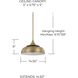 Max 1 Light 14.5 inch Brass and Onyx Pendant Ceiling Light