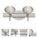 Lasso 2 Light 15 inch Satin Nickel Vanity Lighting Wall Light in Halogen, Glitter Glass