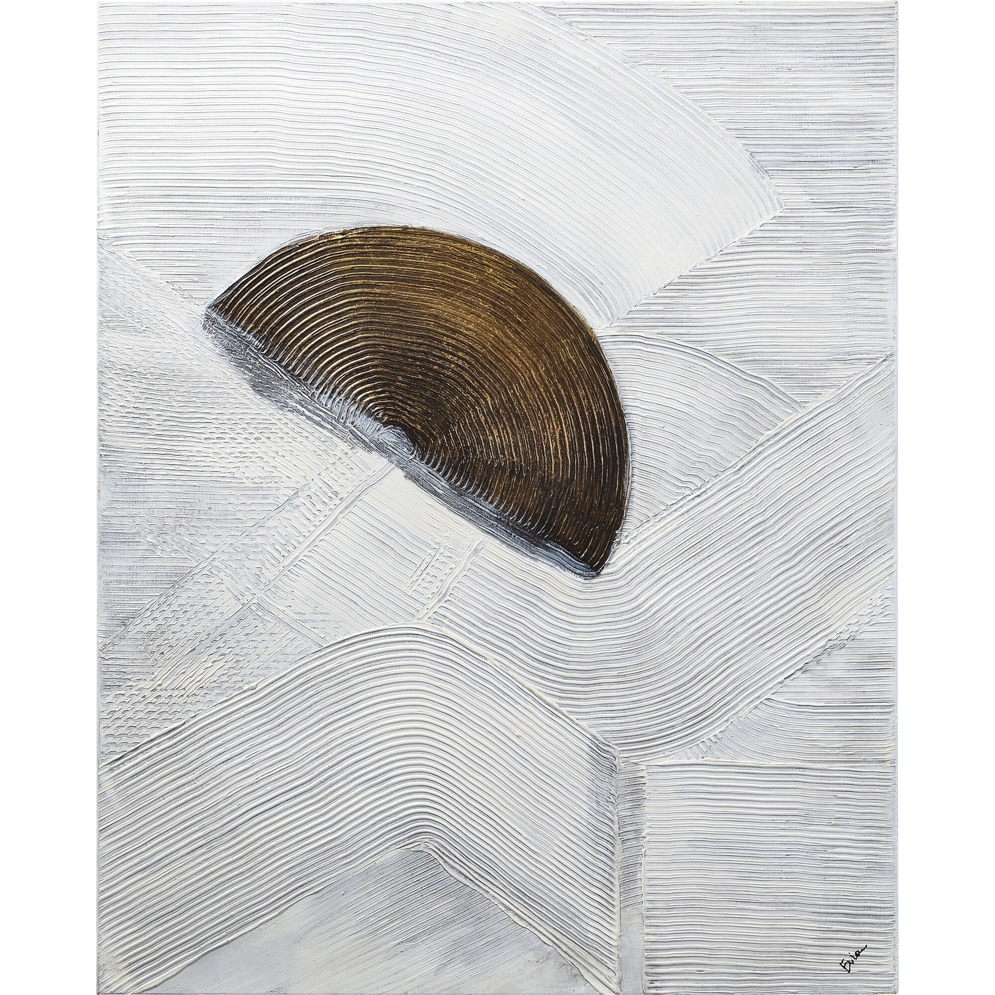 Skylab Multicolor Heavy Texture and Gold Accent Canvas Art