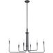 Juniper 6 Light 36 inch Black Chandelier Ceiling Light