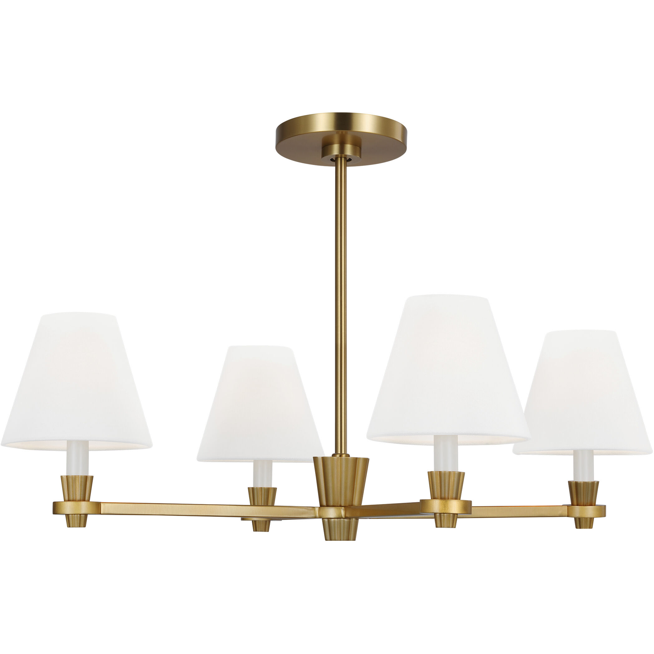 AH by Alexa Hampton Paisley 4 Light 28 inch Burnished Brass Chandelier Ceiling Light