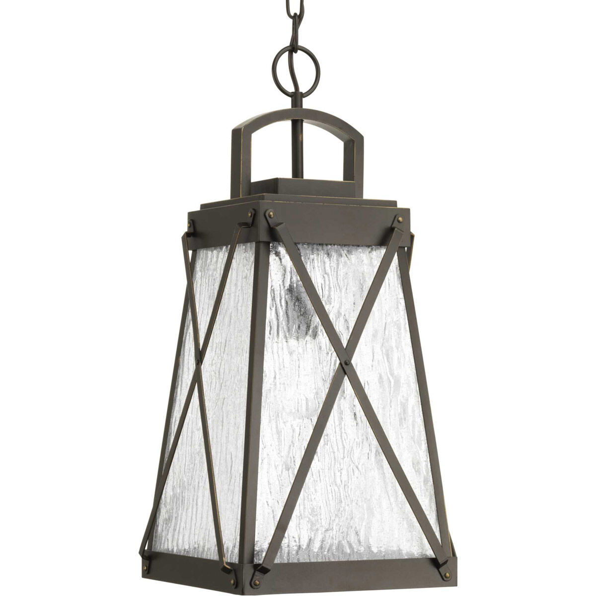 Creighton 1 Light 10.5 inch Antique Bronze Outdoor Hanging Lantern, Design Series