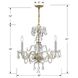Traditional Crystal 3 Light 16 inch Polished Brass Mini Chandelier Ceiling Light in Clear Hand Cut