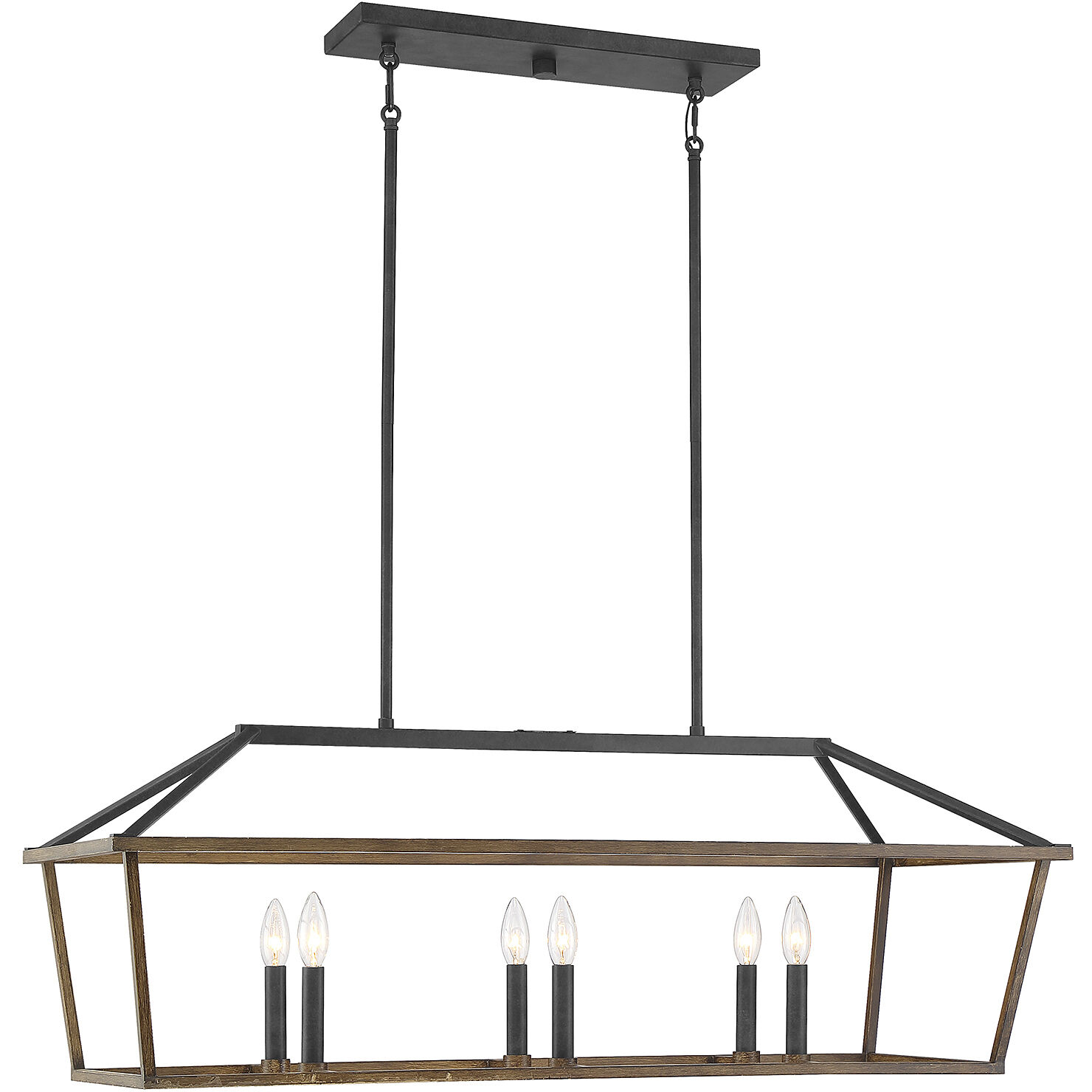 Oaklawn 6 Light 40 inch Whiskey Wood Linear Chandelier Ceiling Light