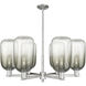 Brookhaven Cloche 6 Light 23.88 inch Satin Nickel Chandelier Ceiling Light in Slate Glass