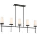 Haynes 5 Light 48 inch Matte Black Linear Chandelier Ceiling Light, Essentials