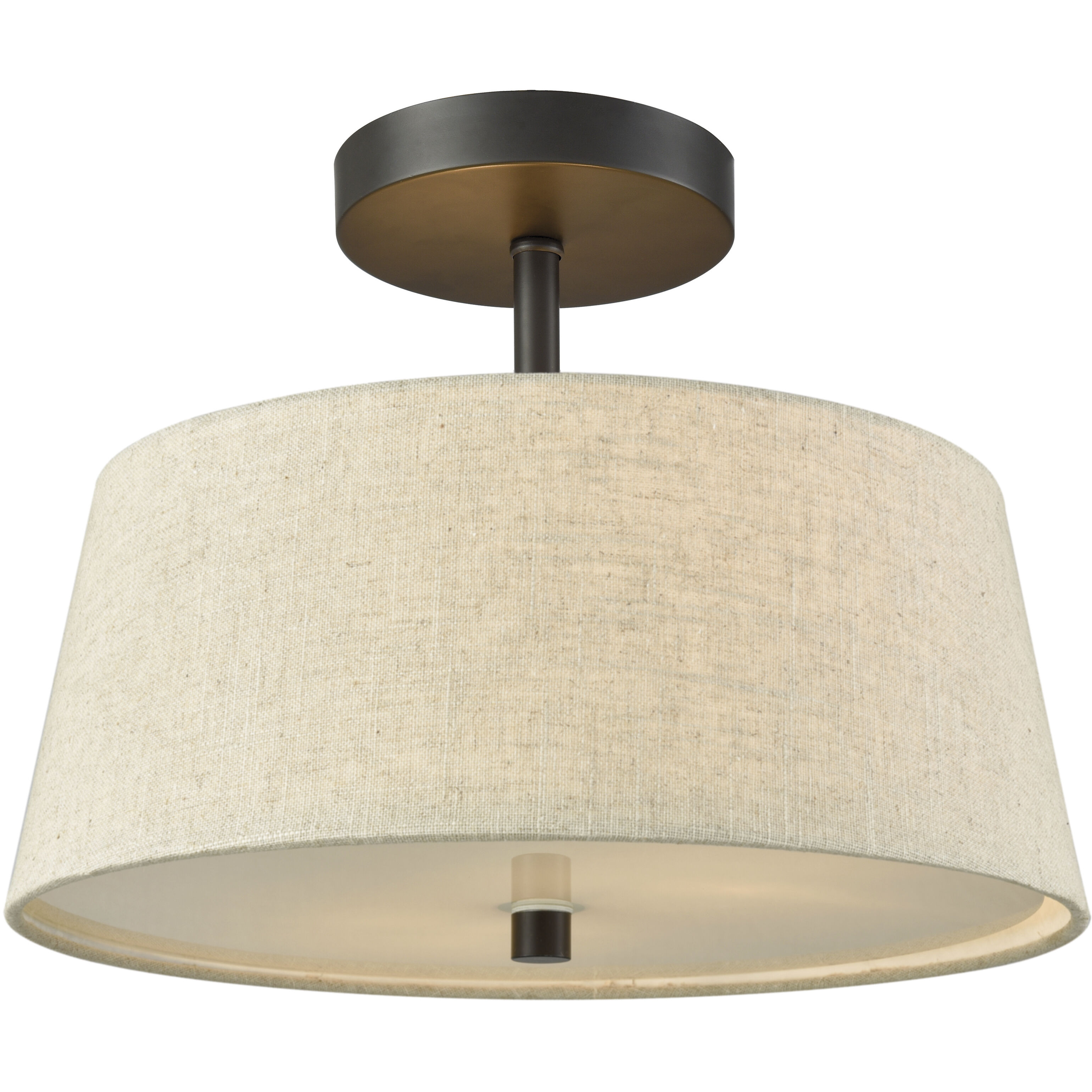 Morgan 2 Light 15 inch Oil Rubbed Bronze Semi Flush Mount Ceiling Light