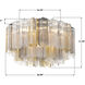 Addis 7 Light 22.25 inch Polished Chrome Flush Ceiling Light in Tronchi Glass Autumn
