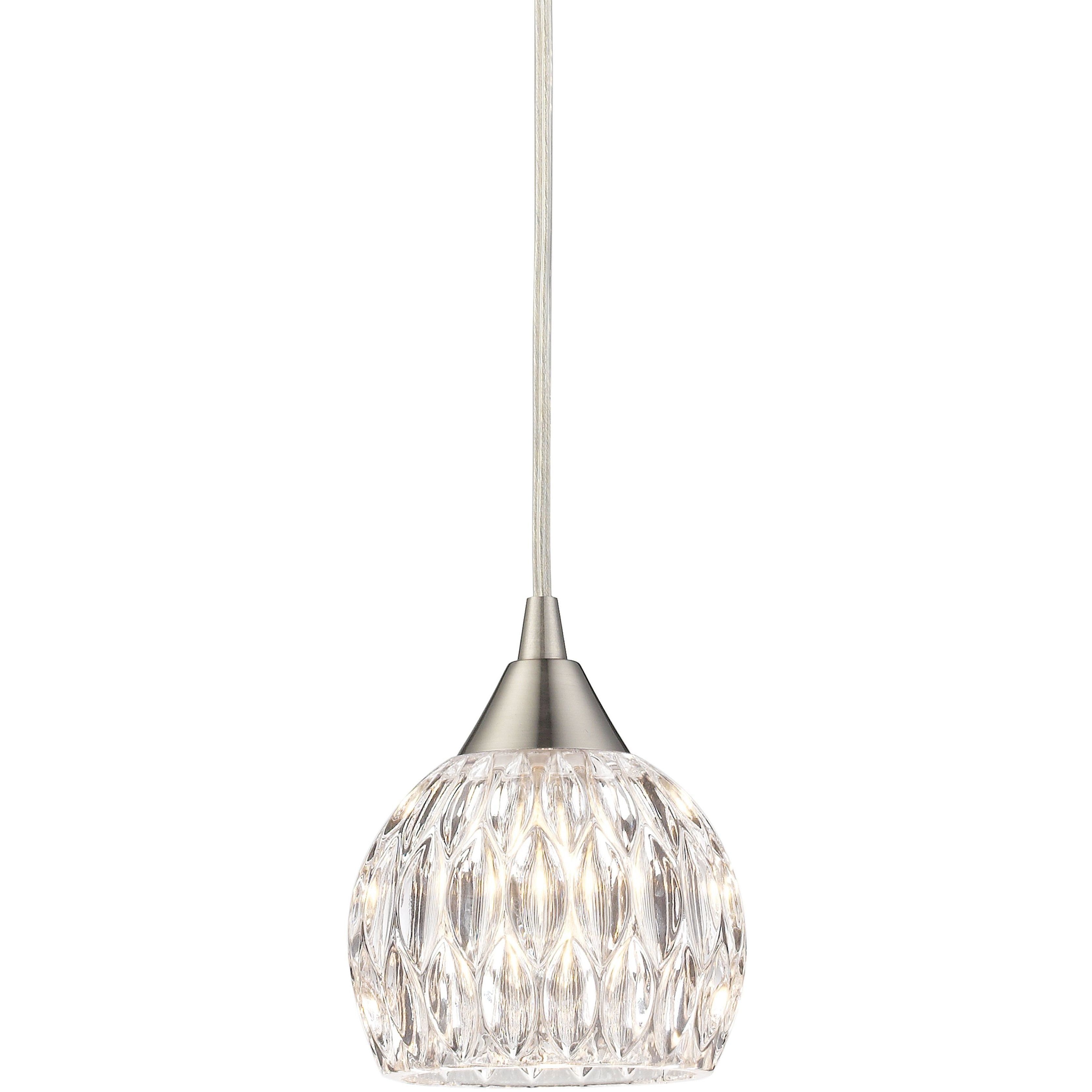 Kersey LED 5 inch Satin Nickel Pendant Ceiling Light