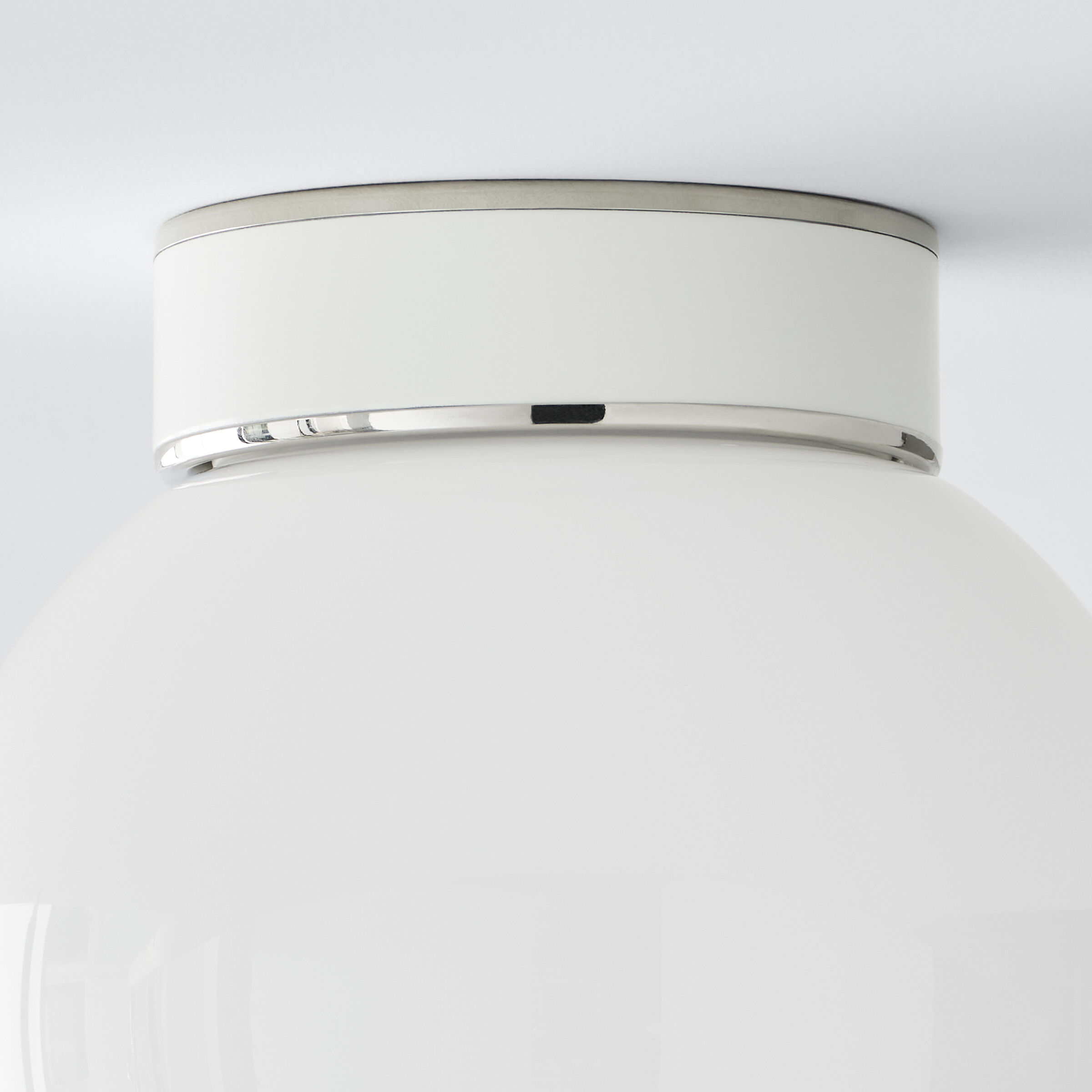 kate spade new york Monroe 1 Light 8.5 inch Polished Nickel Flush Mount Ceiling Light in Polished Nickel / Gloss White