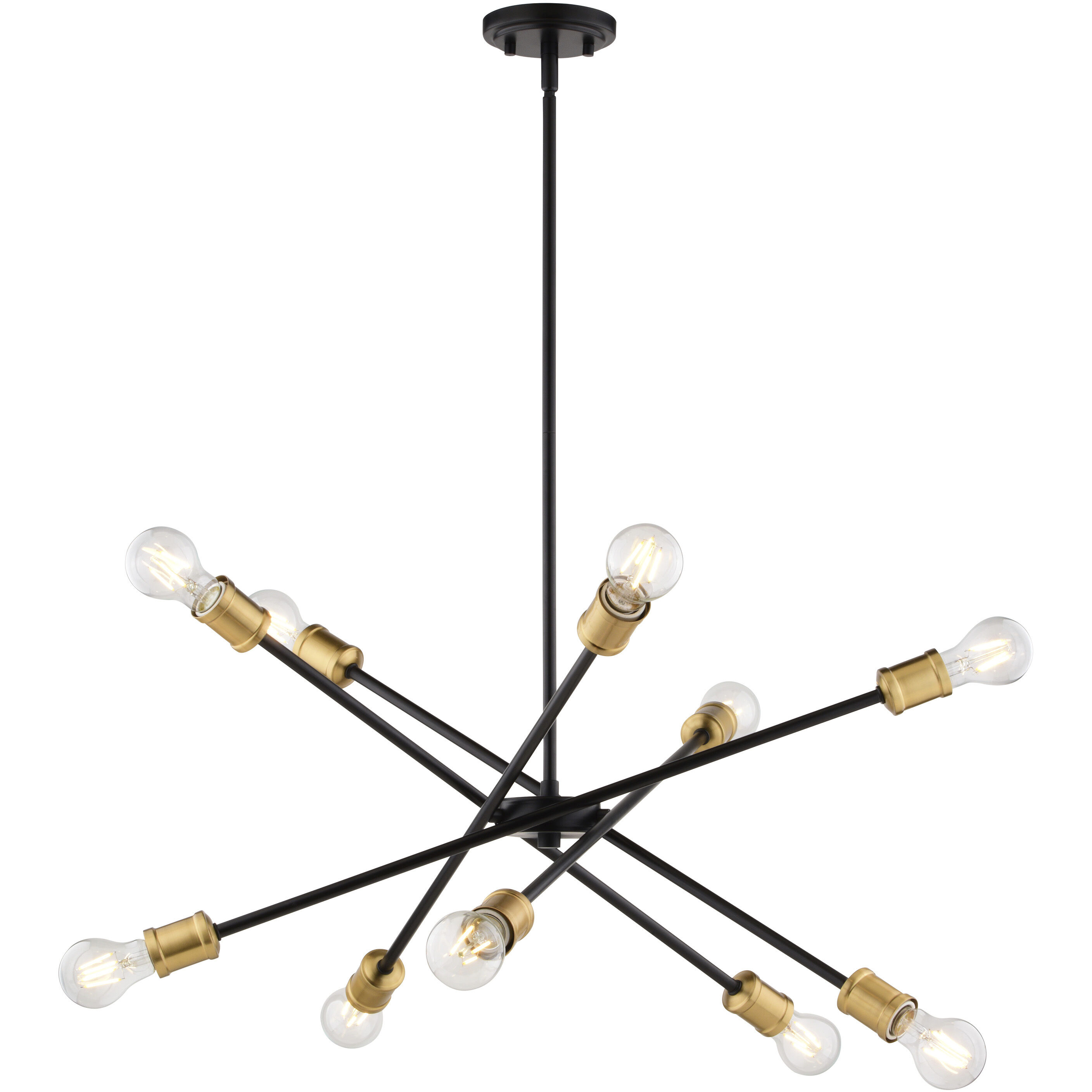 Gresham LED 34.25 inch Antique Gold and Matte Black Chandelier Ceiling Light