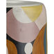So Nouveau 12 inch Blue and Pink and Black and Rust and Yellow Accent Table