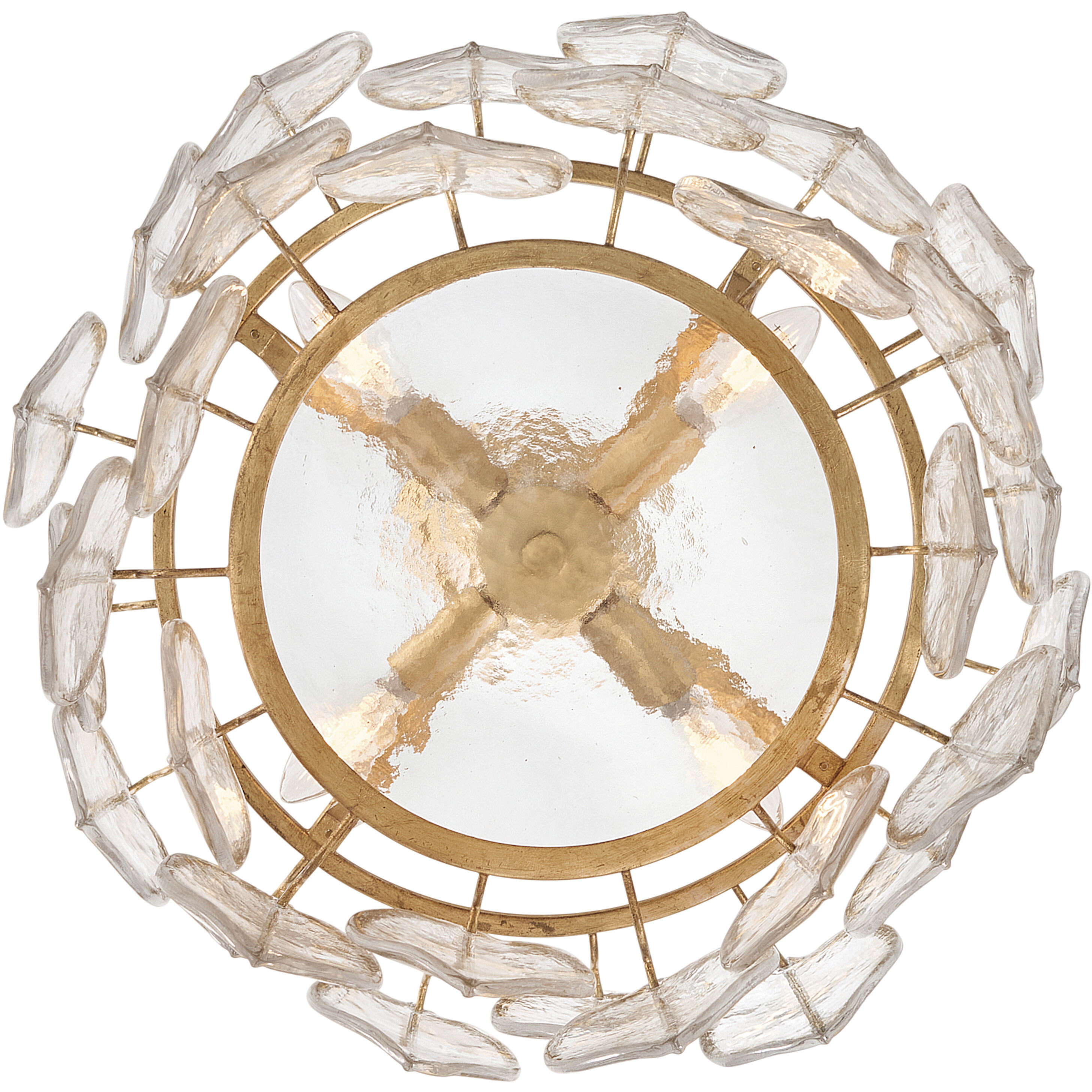 Amira 4 Light 19 inch Distressed Brass Convertible Semi Flush Ceiling Light