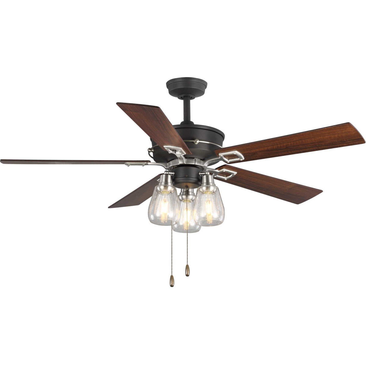 Teasley 56 inch Graphite with American Walnut/Grey Weathered Wood Blades Ceiling Fan
