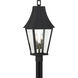 Chateau Grande 4 Light 28 inch Coal/Gold Outdoor Post, Great Outdoors