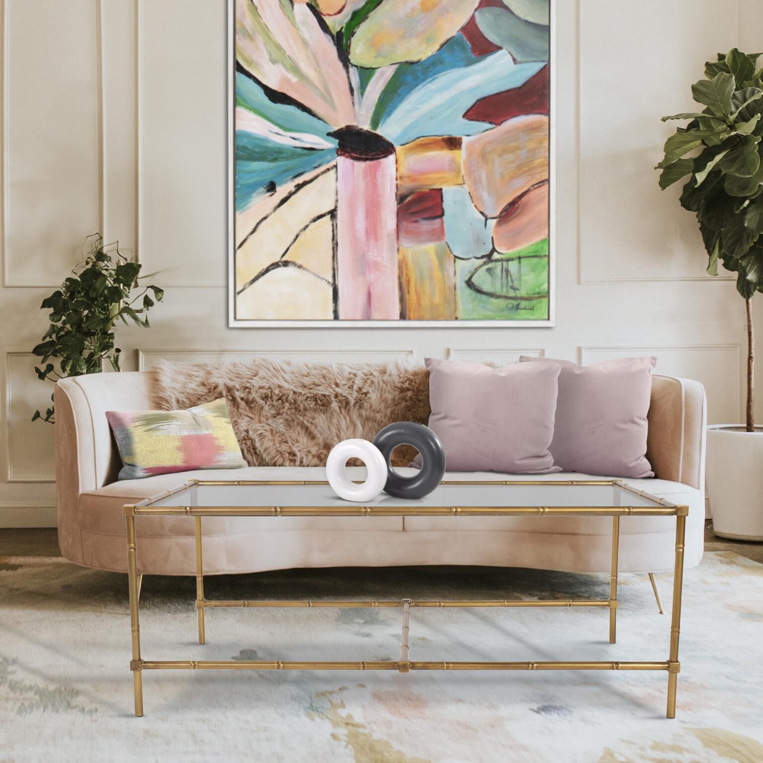 Benoit 46 X 18 inch Antique Gold Coffee Table