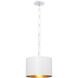 Alston 1 Light 12 inch Matte White and Antique Gold Mini Pendant Ceiling Light