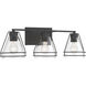 Lorenth 3 Light 24.25 inch Dark Matte Black Vanity Wall Light