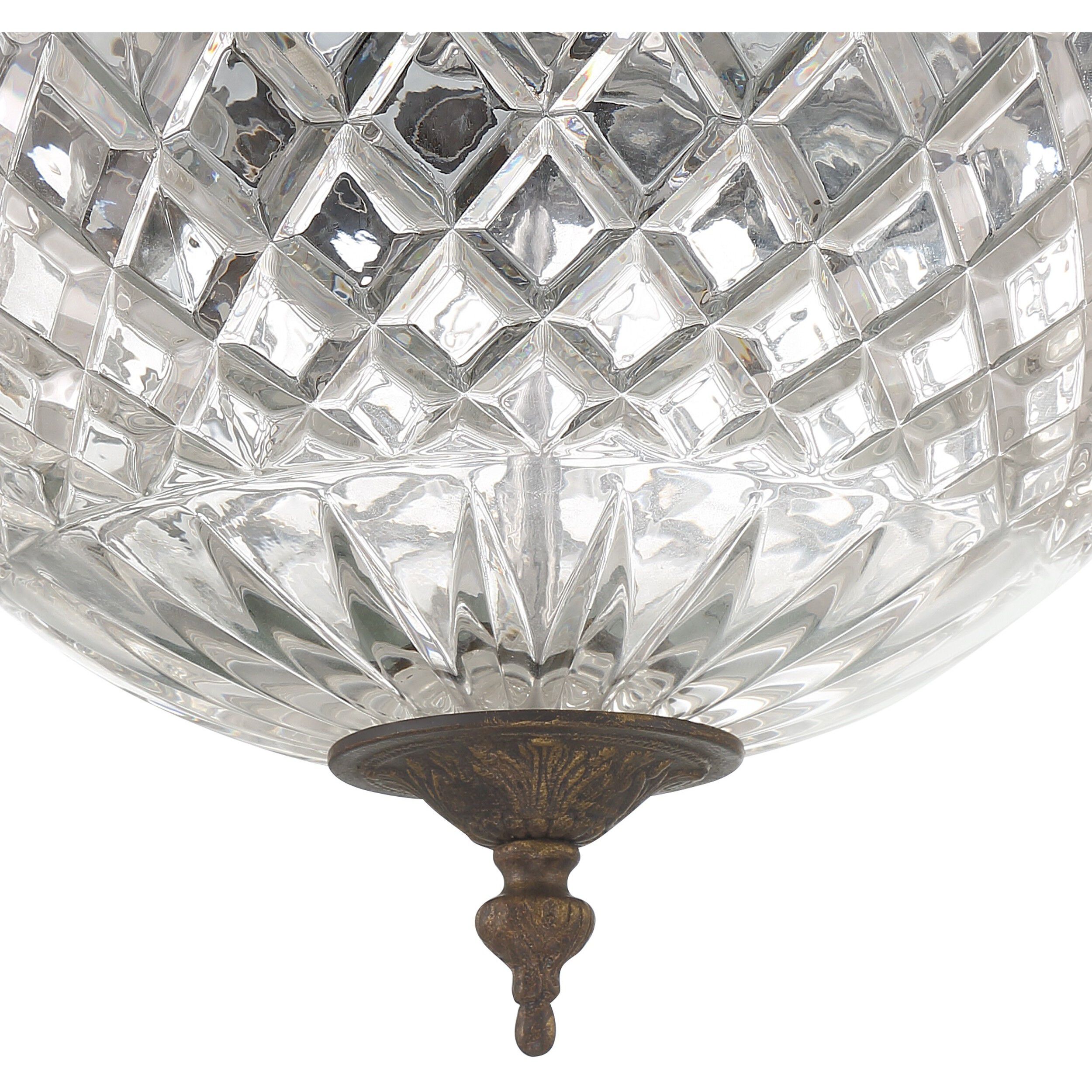 Radley 3 Light 12 inch English Bronze Flush Ceiling Light