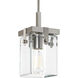 Glayse 1 Light 6.5 inch Brushed Nickel Mini-Pendant Ceiling Light, Design Series