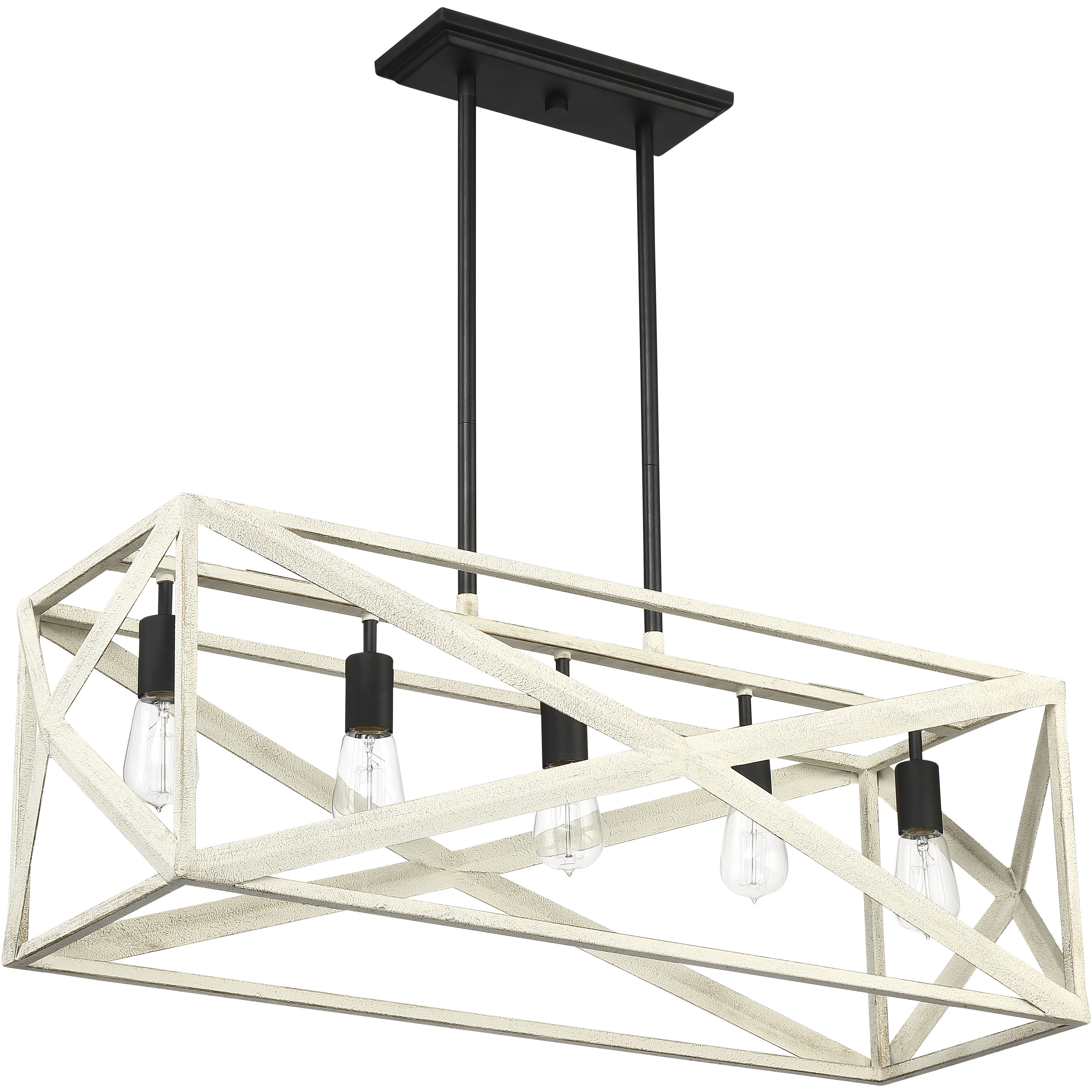 Hansel 5 Light 36 inch Cottage White/Espresso Island Light Ceiling Light