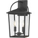Strathden 2 Light 17 inch Powder Coated Black Outdoor Wall Sconce