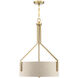 Elara 3 Light 20 inch Brushed Gold Pendant (Inverted) Ceiling Light
