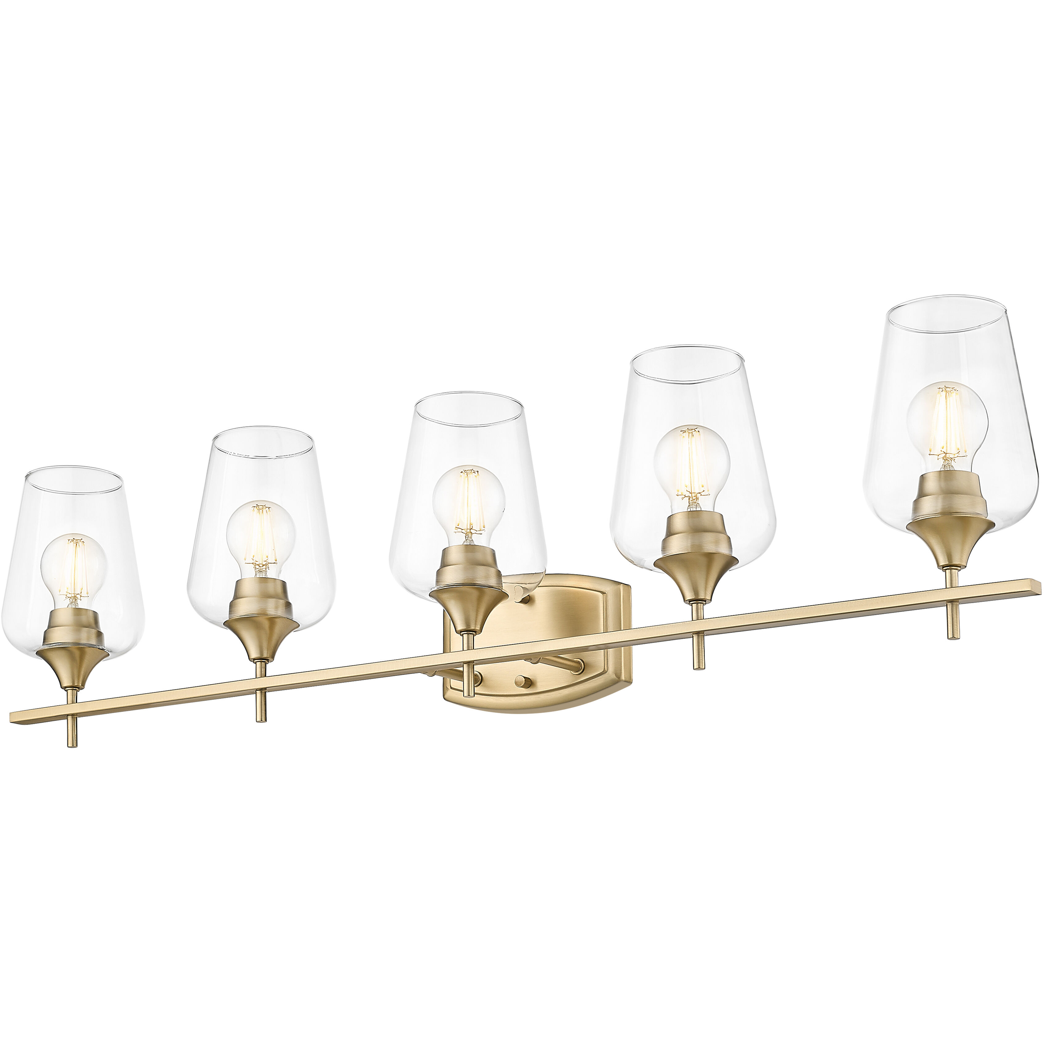Joliet Vanity Wall Light in Burnished Brass