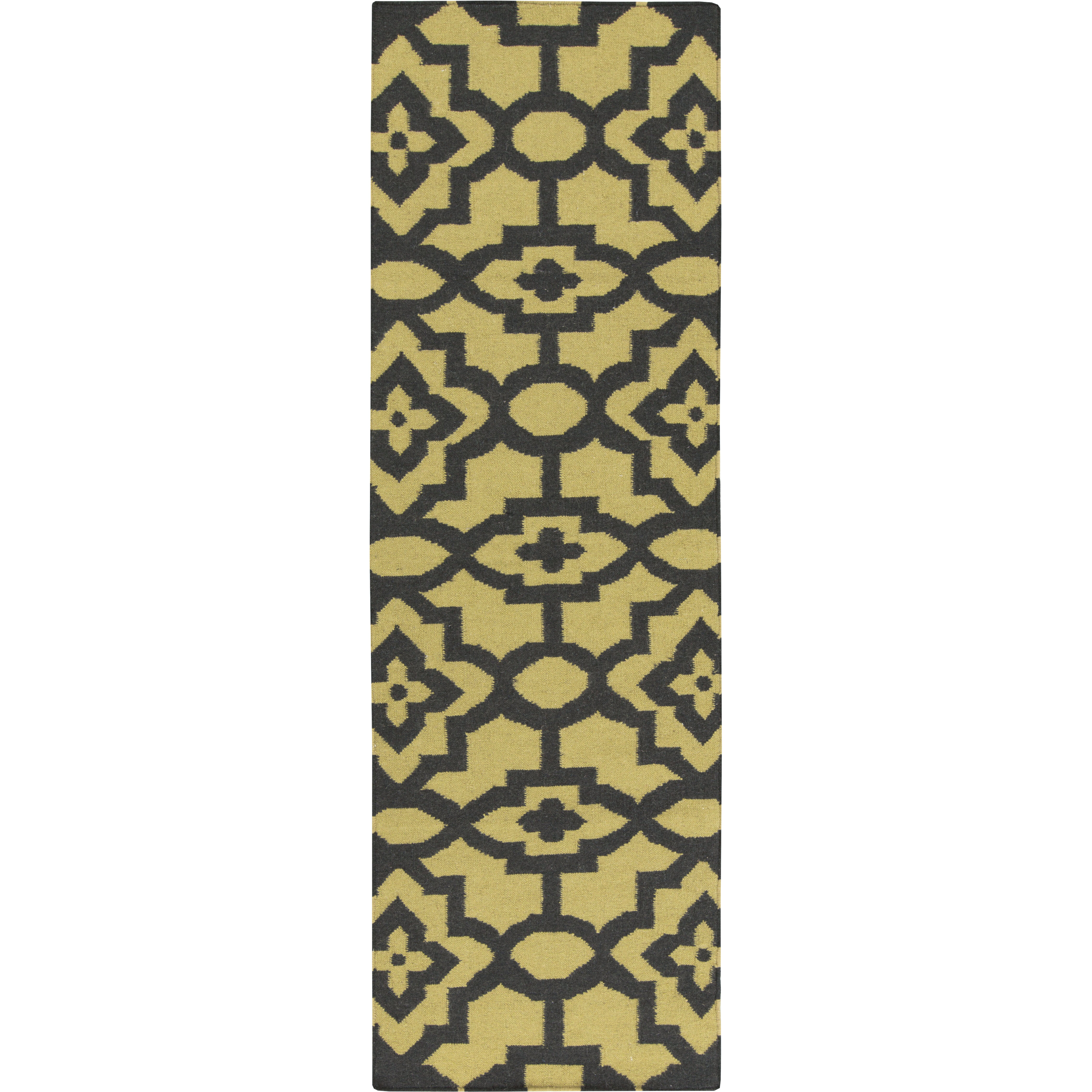 Market Place 96 X 30 inch Olive, Black Rug