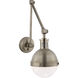 Thomas O'Brien Hicks 16.75 inch 60 watt Antique Nickel Swing Arm Wall Light