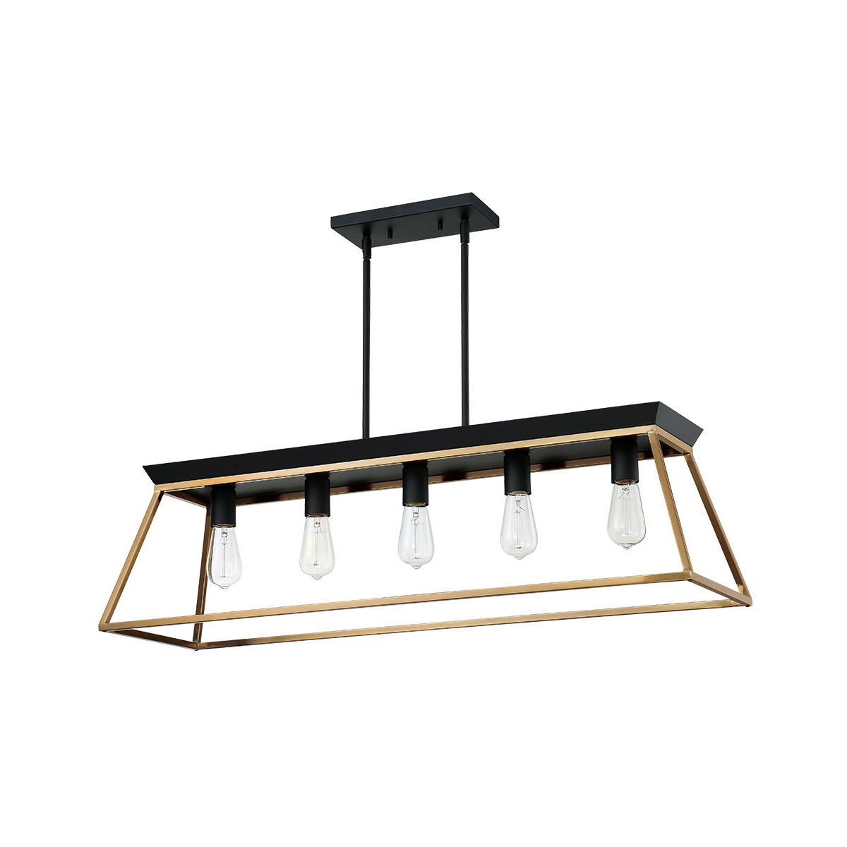Paulino 5 Light 38.5 inch Brushed Gold and Matte Black Pendant Ceiling Light