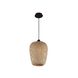 Tulum 1 Light 7 inch Bamboo Wicker and Black Pendant Ceiling Light