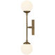 Fusion Collection - Noho Family 2 Light 4.5 inch Brushed Brass ADA Wall Sconce Wall Light in 4" D x 4.5" W x 16.5" H, EVOLV