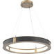 Verona LED 36 inch Novel Brass with Dark Oak Ring Chandelier Ceiling Light