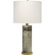 Rivet 15.5 inch 60 watt Grey Vellum Table Lamp Portable Light, Inline