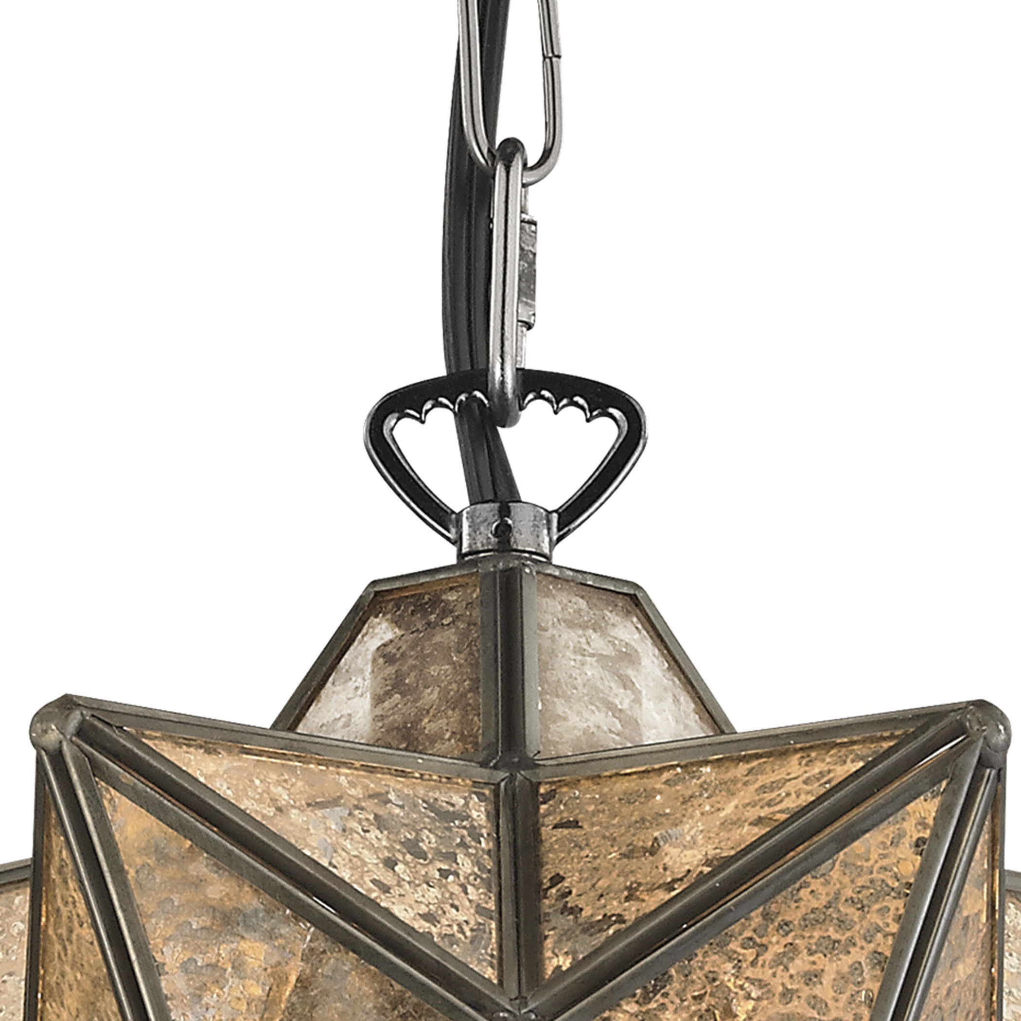 Moravian Star 1 Light 9 inch Oil Rubbed Bronze with Mercury Mini Pendant Ceiling Light