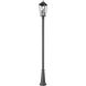 Gannon 3 Light 120.75 inch Black Outdoor Post Mounted Fixture in G9