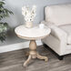 Danielle Marble 24" Pedestal Side Table in Tan/Beige
