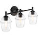 Summer Jazz 3 Light 24 inch Matte Black Vanity Light Wall Light